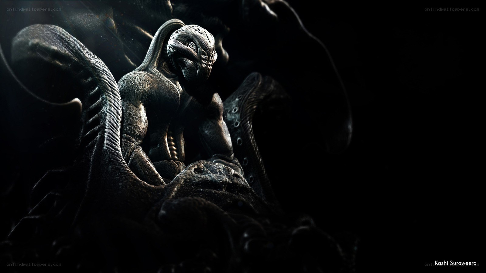 alien creature in dark setting