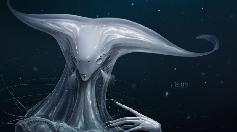 alien creature in dark space