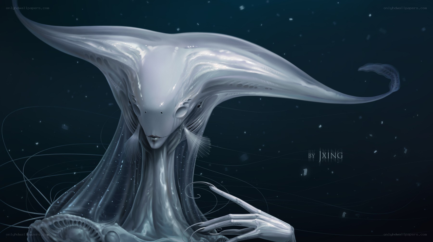 alien creature in dark space