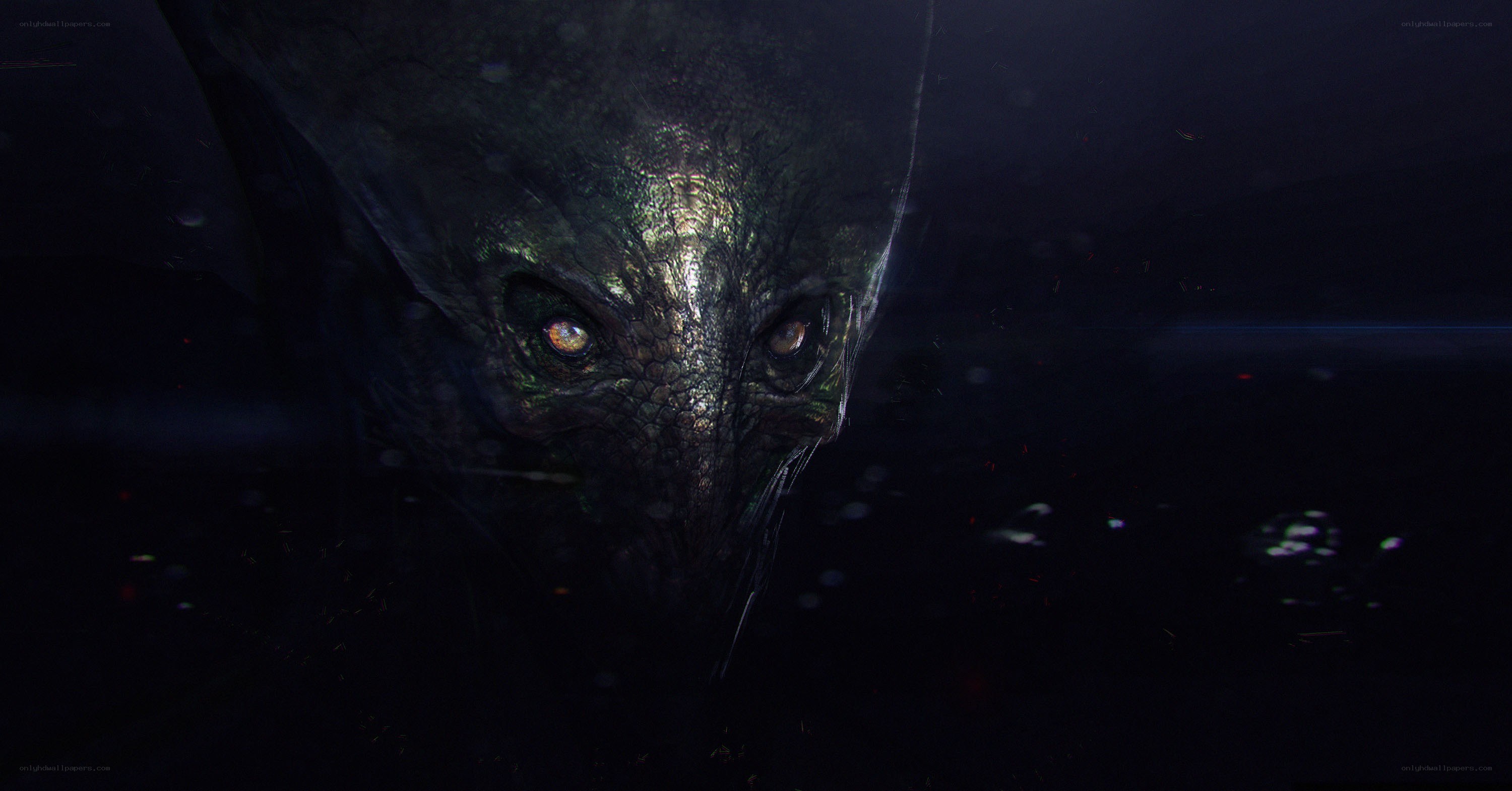 alien creature in dark water
