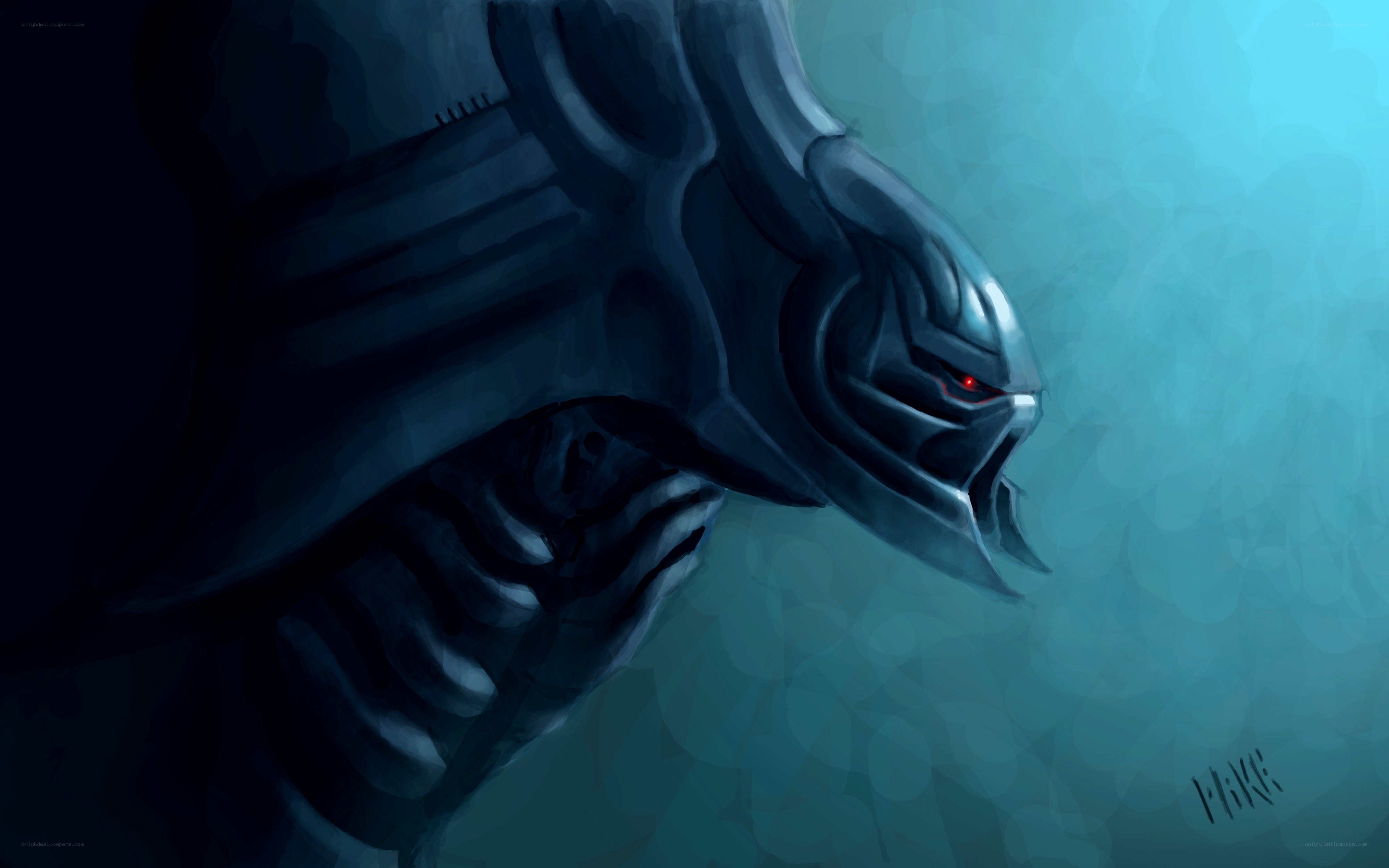 alien creature in dark water