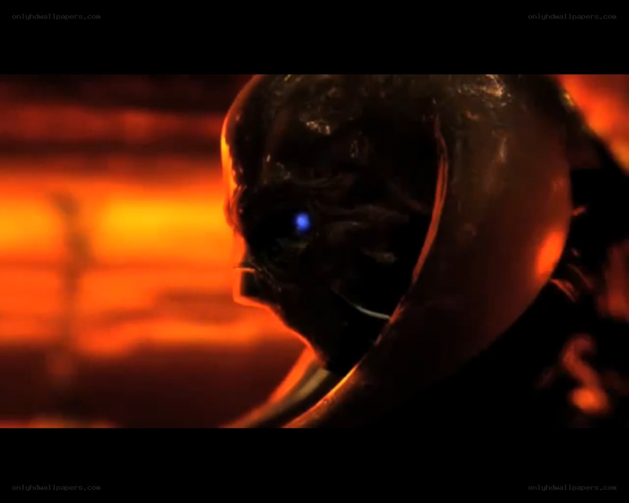 alien creature in fiery setting