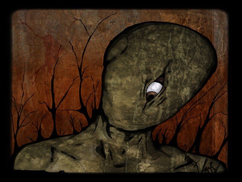 Alien Creature in Forest — Brown