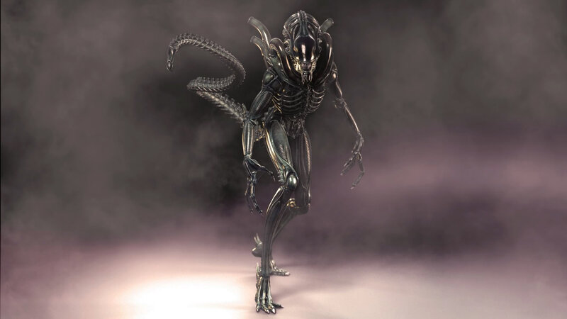 Alien creature in mist