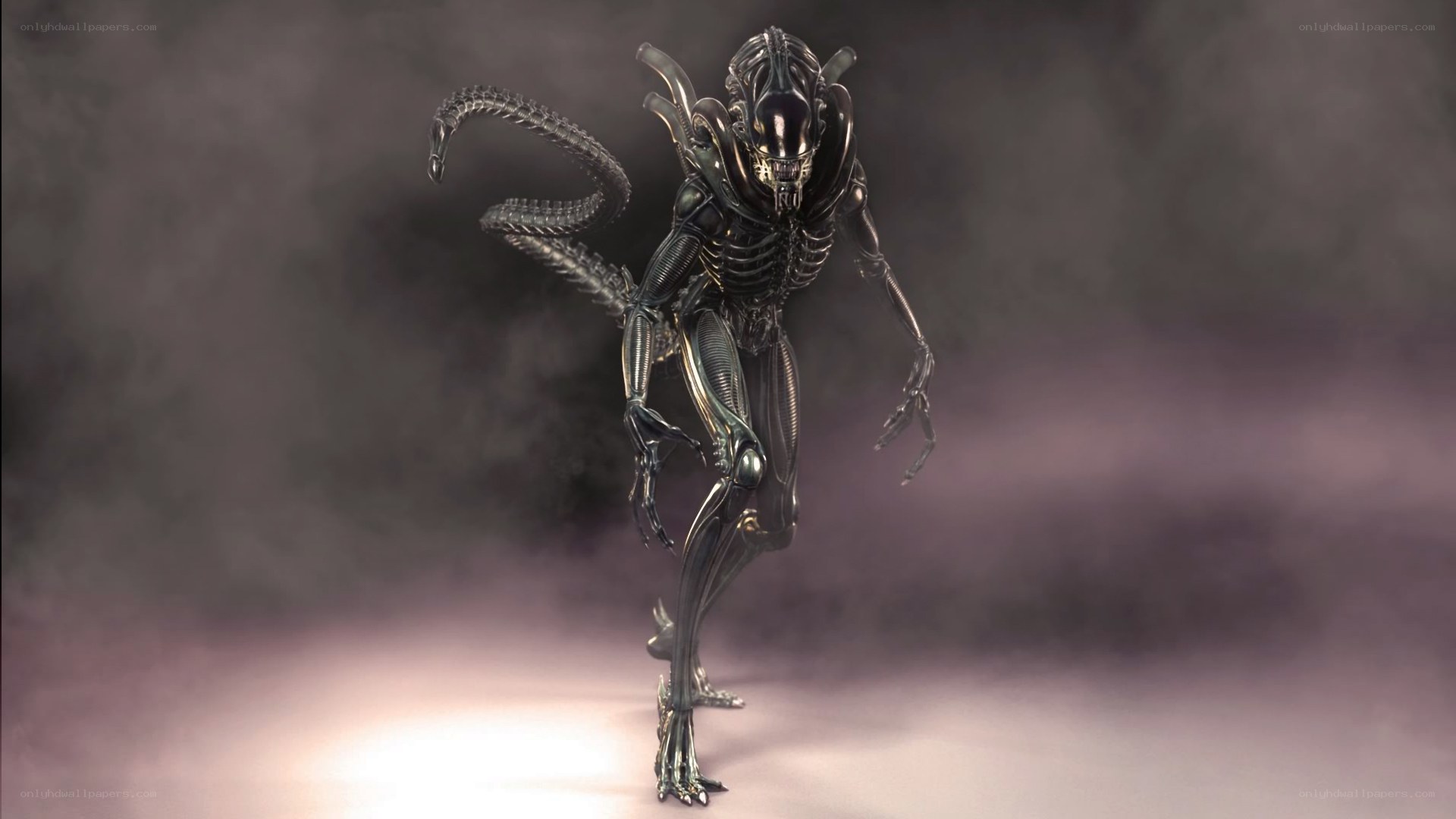 Alien creature in mist