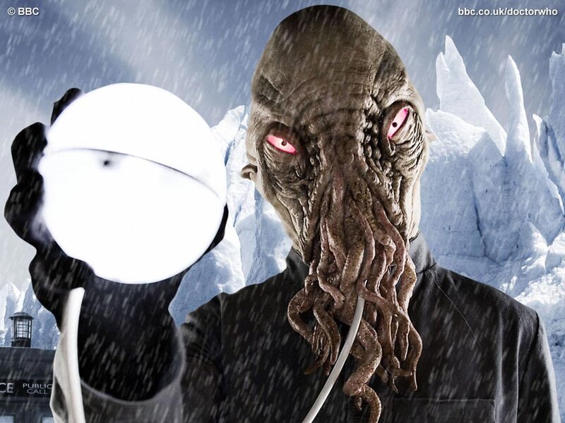 Alien creature in snowy landscape