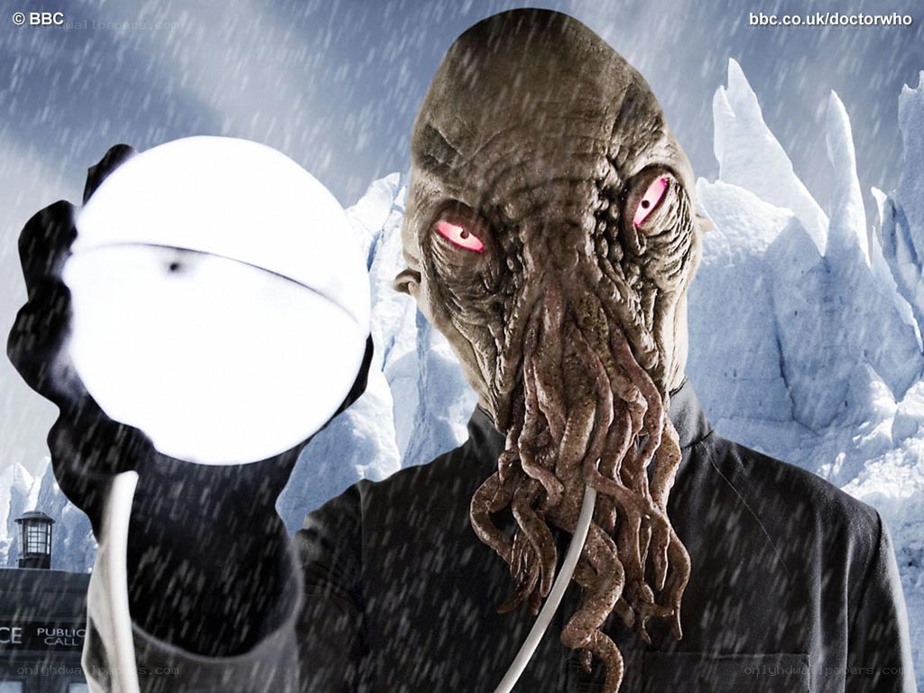 Alien creature in snowy landscape