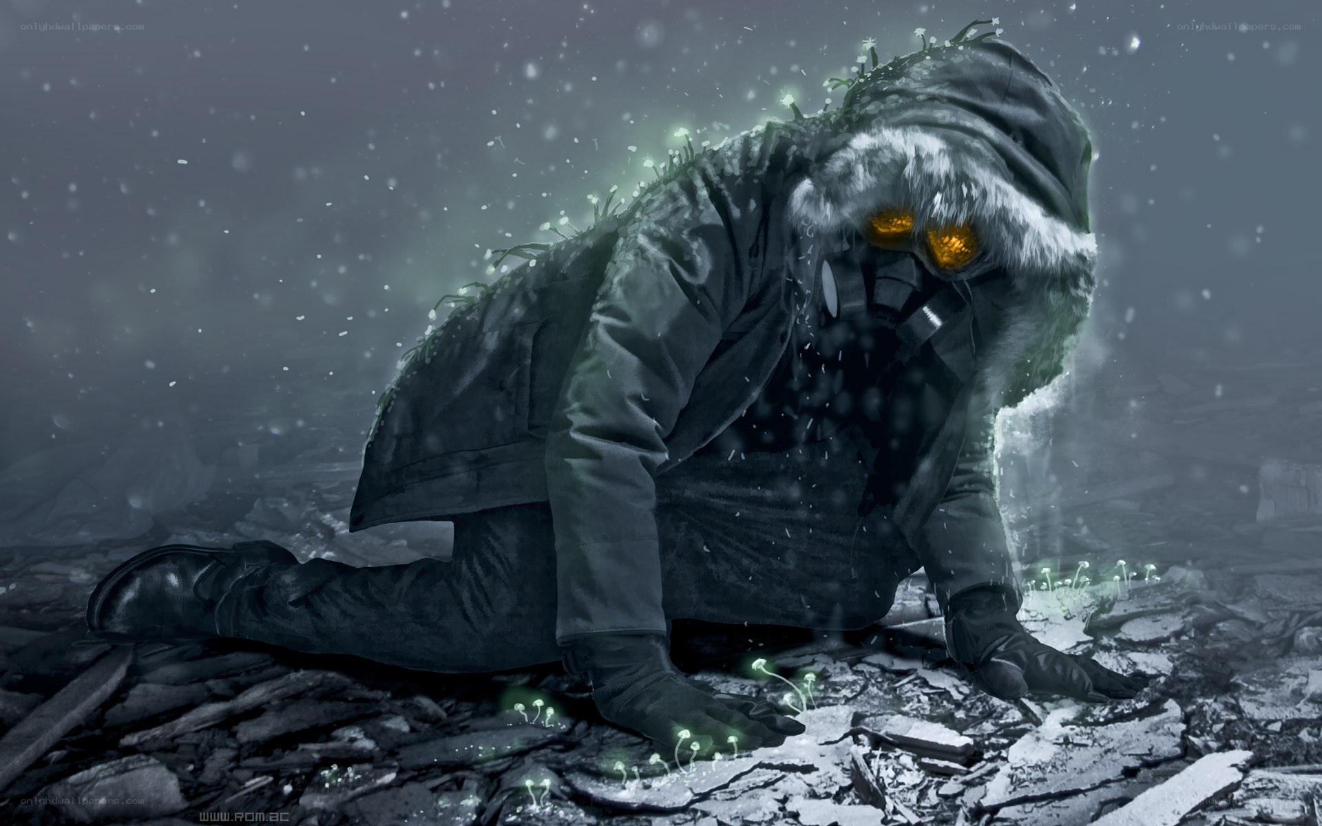 alien creature in snowy wasteland