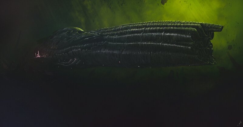Alien Creature in Water — Black