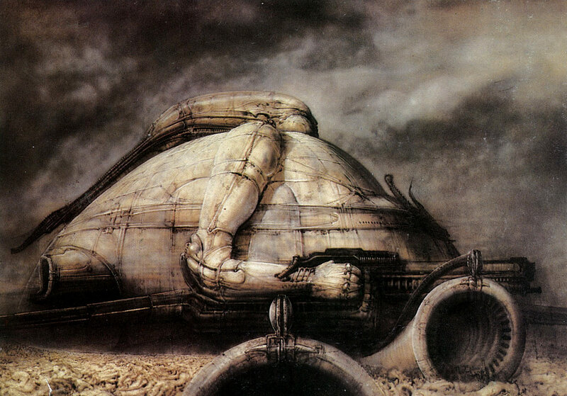 Alien creature on a derelict ship