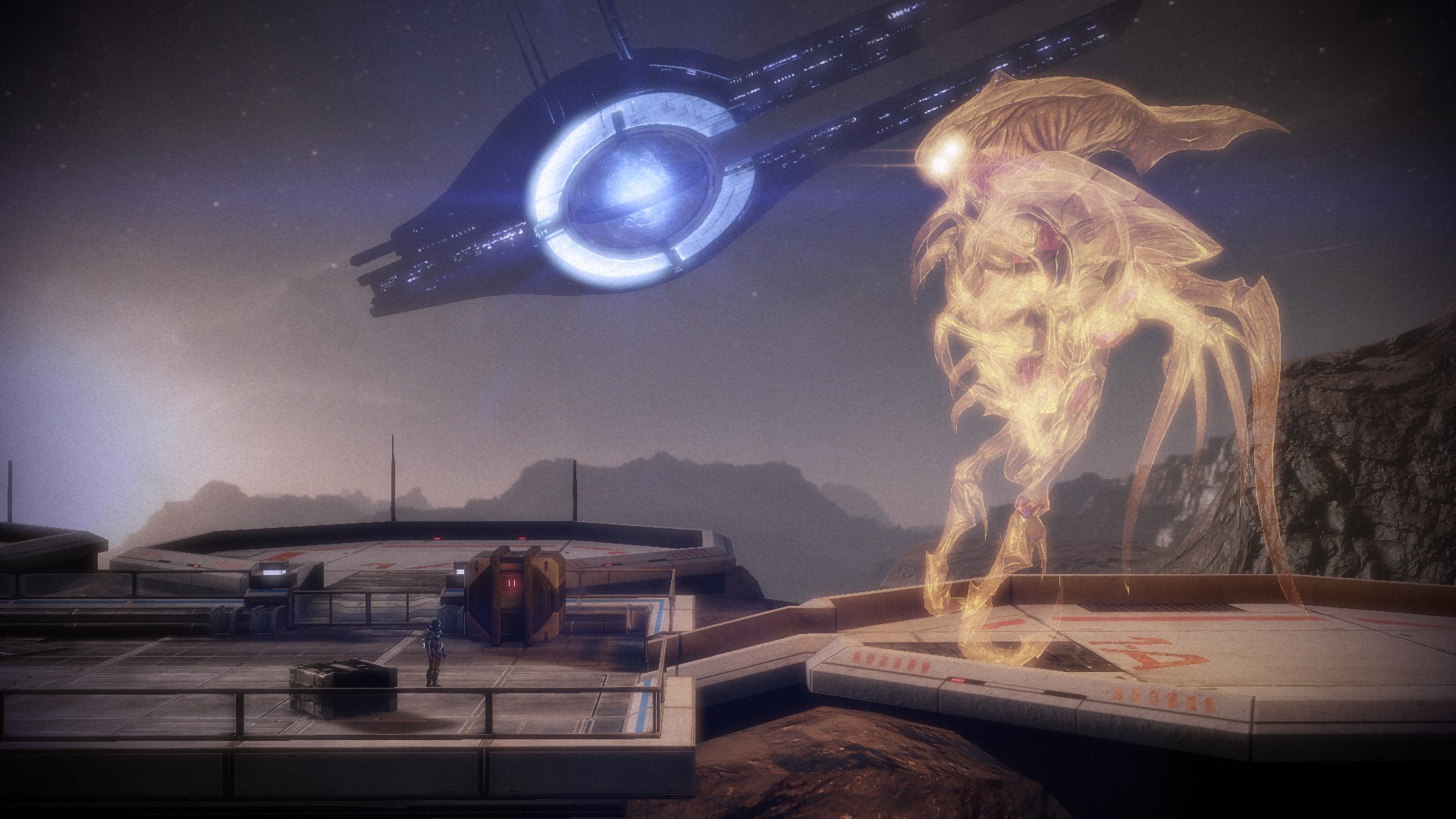 alien creature on alien platform