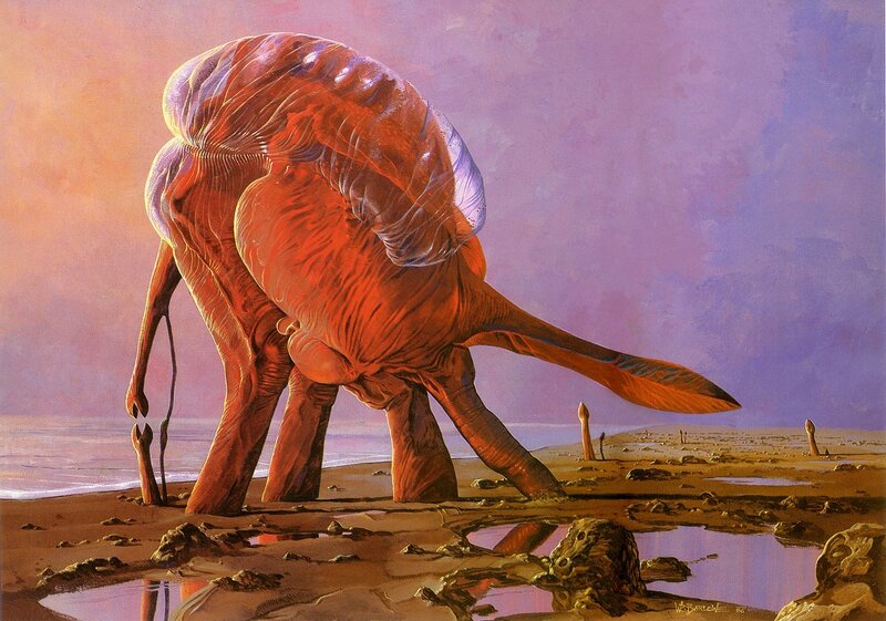 Alien creature on alien shore