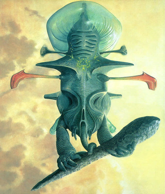 alien creature on branch