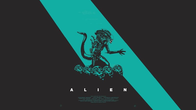 Alien Creature on Poster — Black