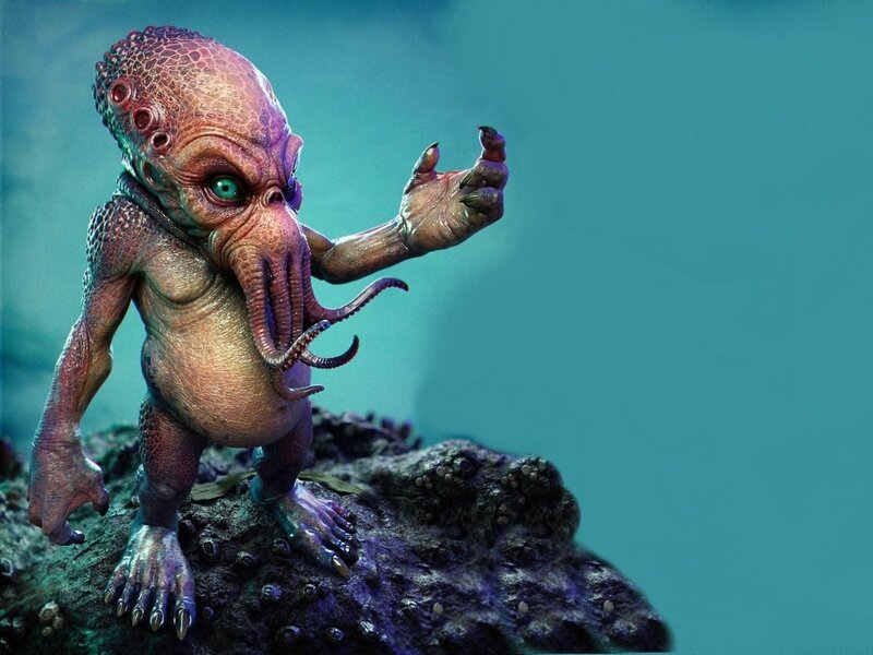 Alien Creature on Rock
