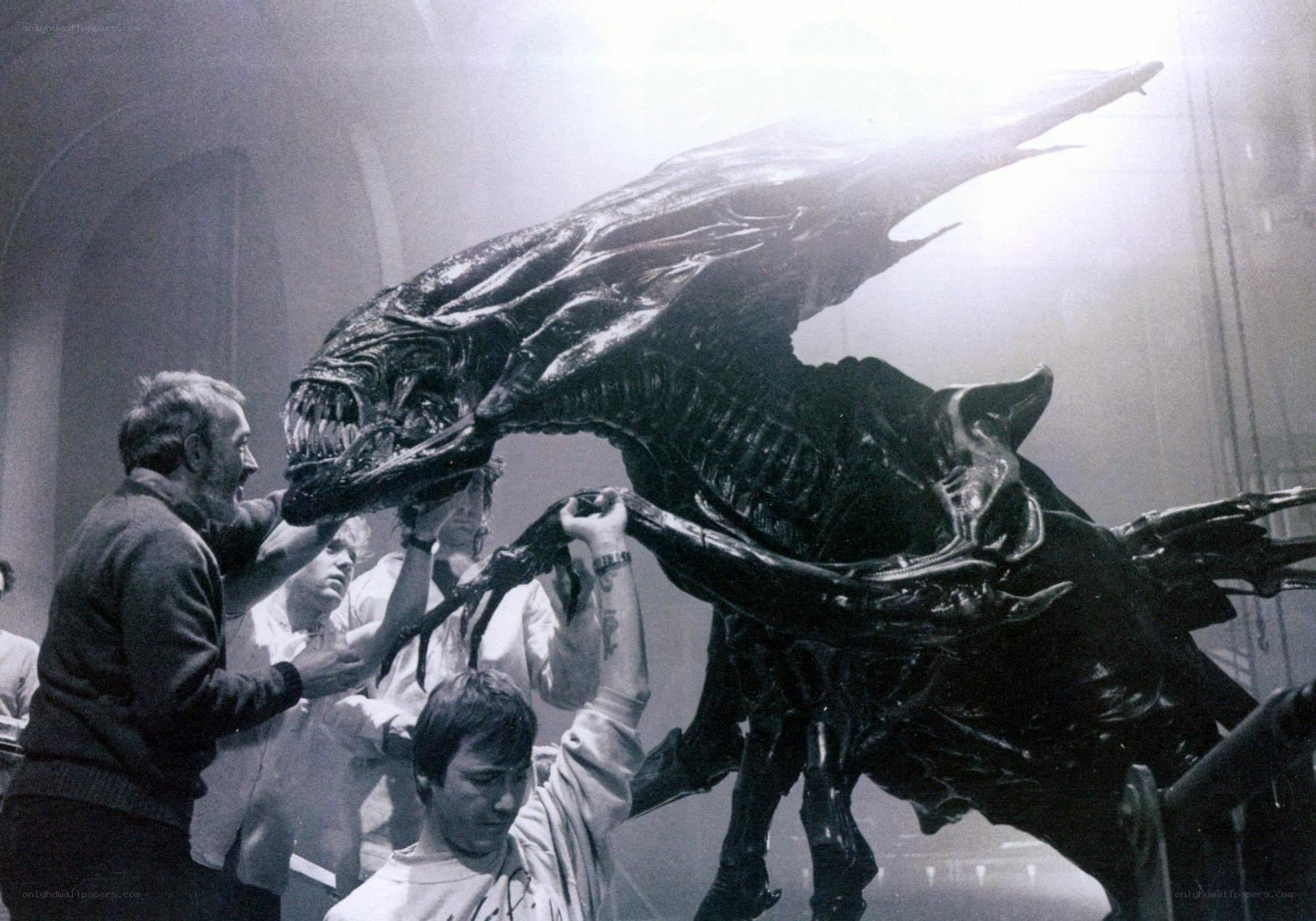 Alien creature on set