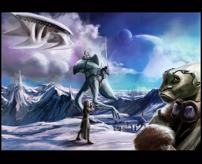 Alien Creature on Snowy Planet