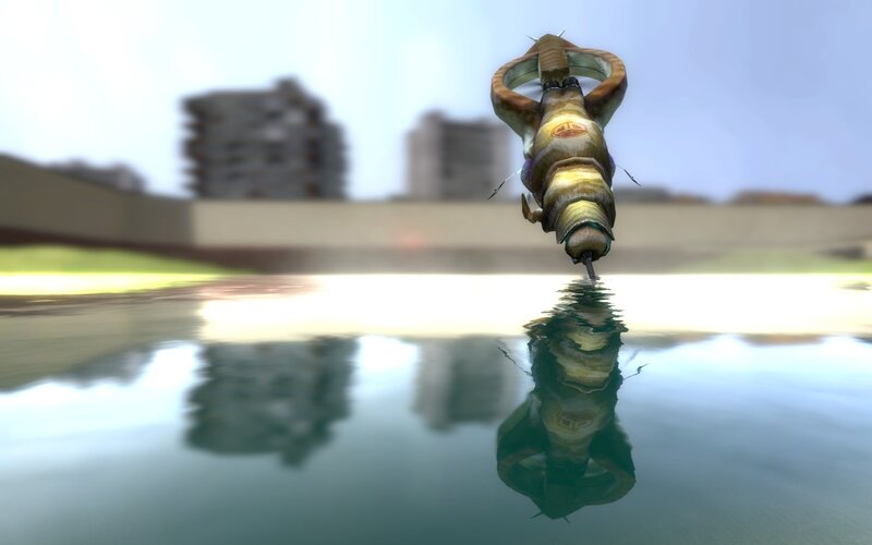 alien creature on water surface