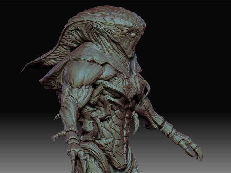 Alien Creature Sculpture — Brown