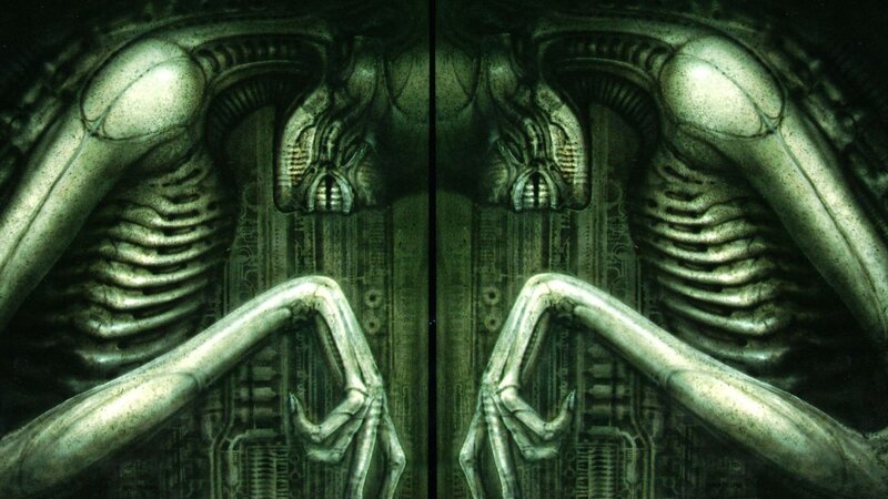 Alien Creature Torso — Green, Dark, Ominous, Digital Art