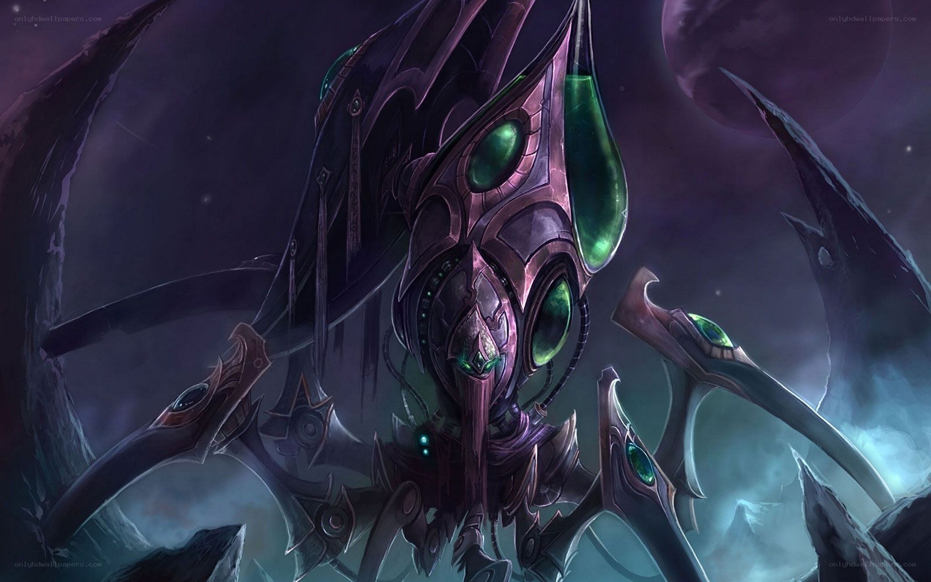 alien creature with glowing eyes