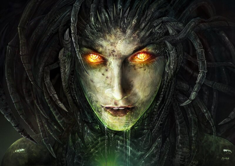 Alien Creature with Glowing Eyes — Black