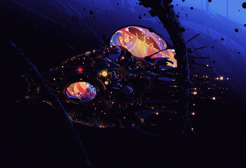 Alien Creature with Glowing Eyes — Blue, Mysterious