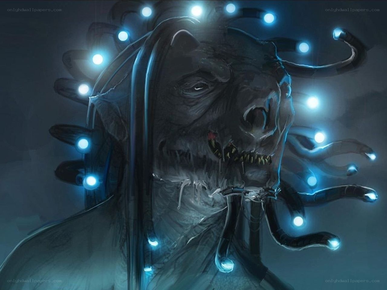 alien creature with glowing lights