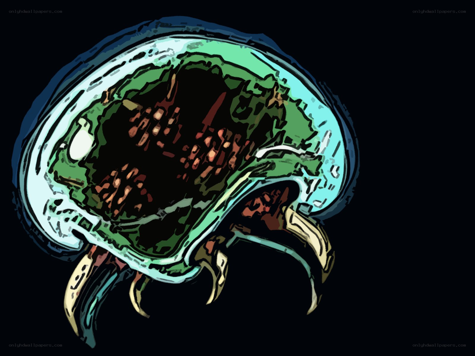 alien creature with glowing shell
