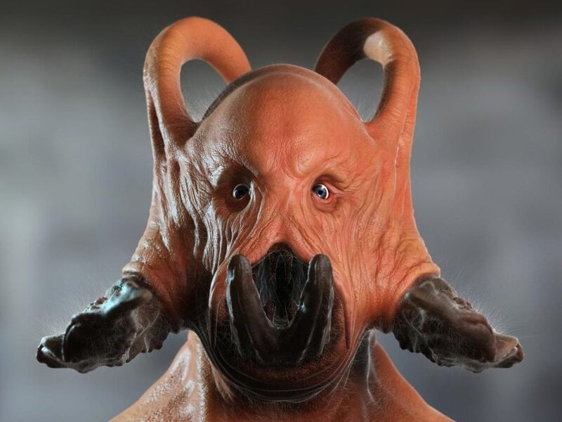 alien creature with horns