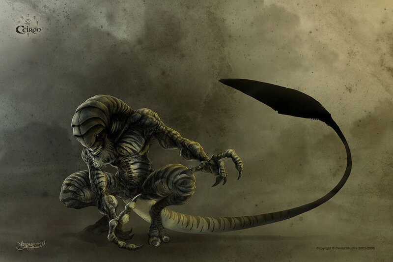 Alien Creature with Long Tail — Brown