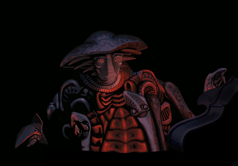 Alien Creature with Red Torso
