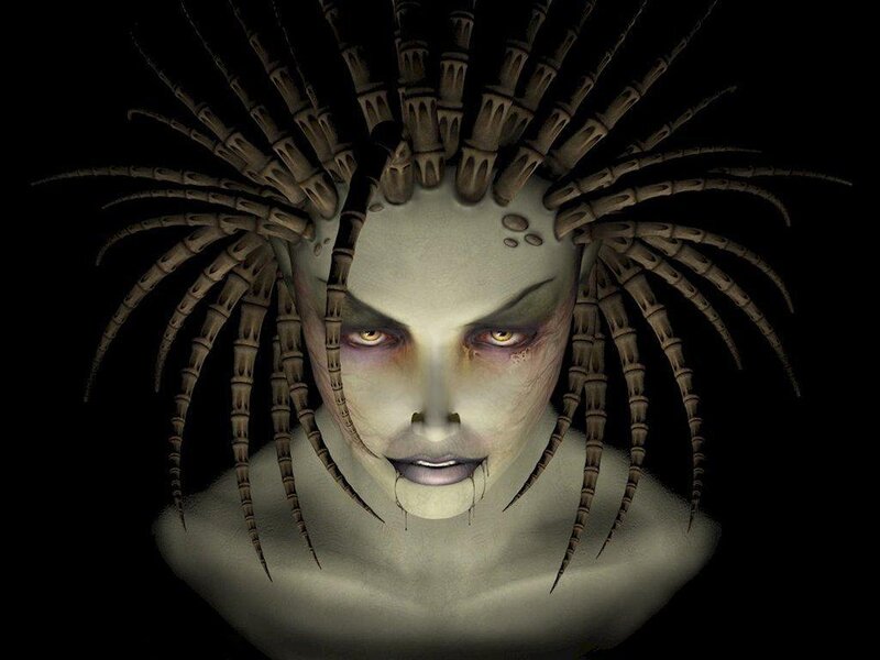 alien creature with spiky head