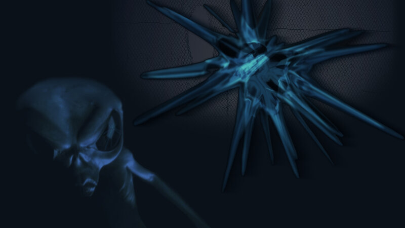 Alien Creature with Spiky Object