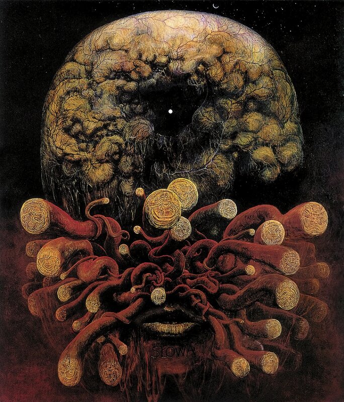 Alien Creature with Tentacles — Black, Dark