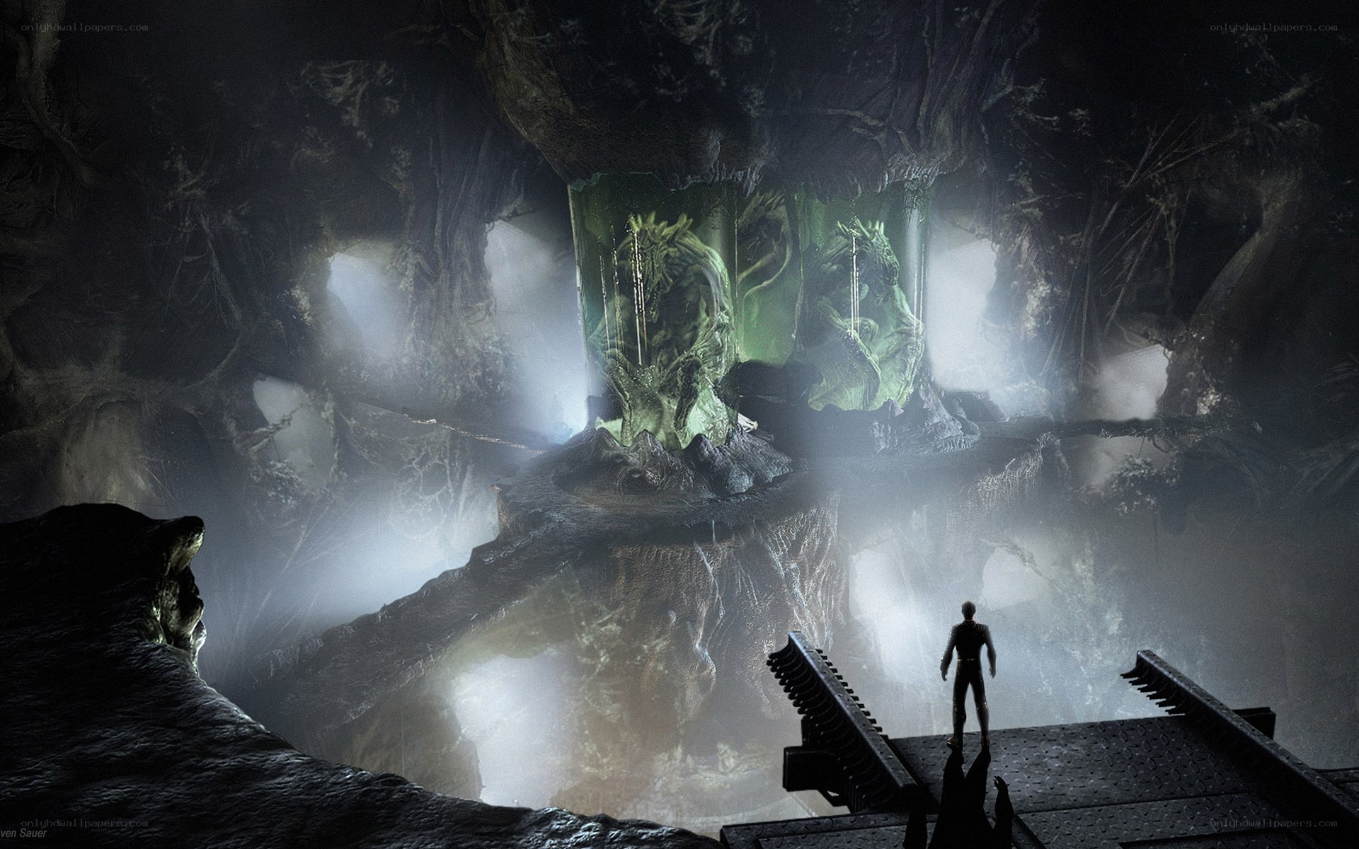 alien creatures in a cave