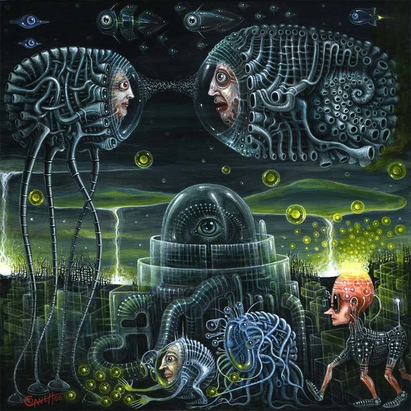 alien creatures in a sci-fi landscape