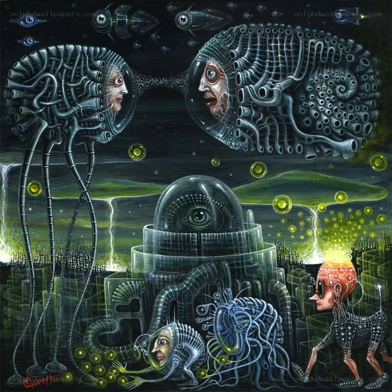 alien creatures in a sci-fi landscape