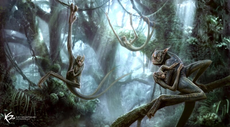 Alien creatures in jungle