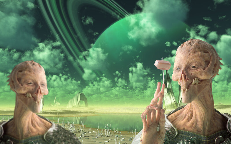 alien creatures on alien planet