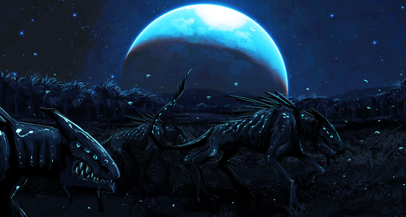 Alien Creatures on Alien Planet — Blue