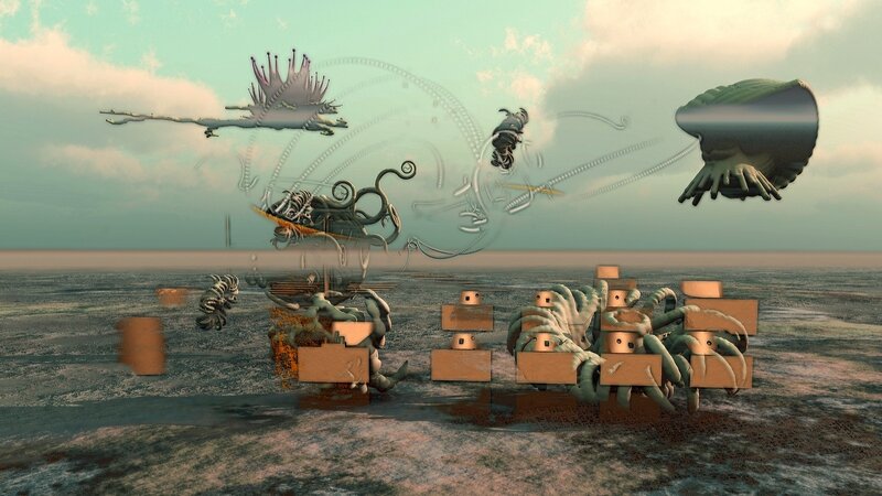 Alien Creatures on Barren Land
