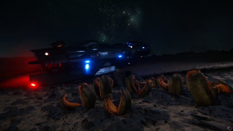 Alien Creatures on Planet — Black