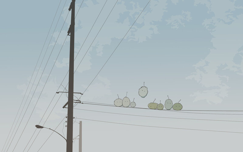 Alien Creatures on Wire — Gray