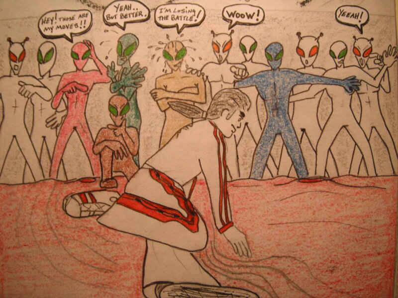Alien Crowd Watching Fighter