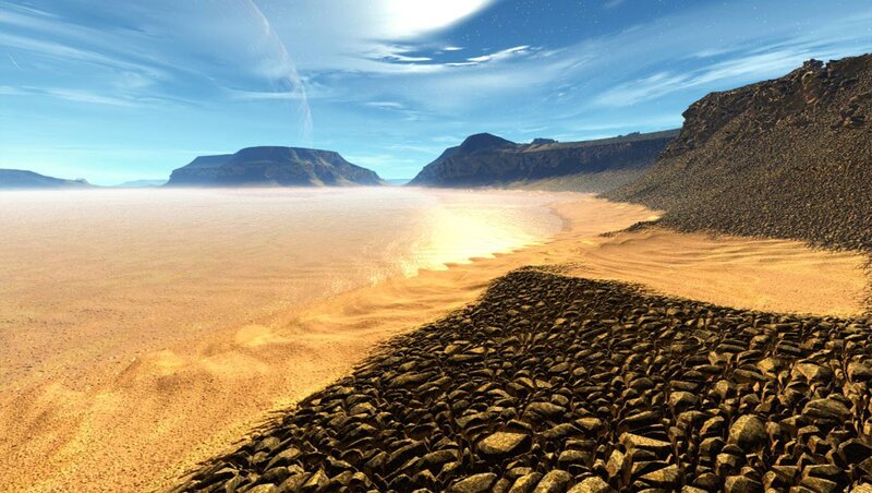 Alien Desert Landscape — Blue, Desolate, Afternoon