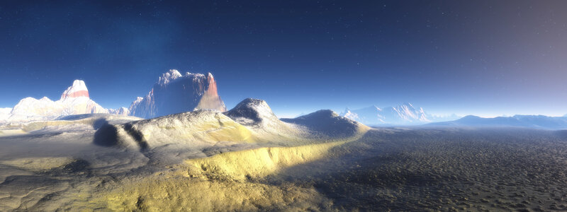 Alien Desert Landscape — Blue, Serene
