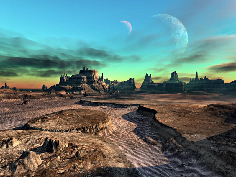 Alien Desert Landscape — Blue