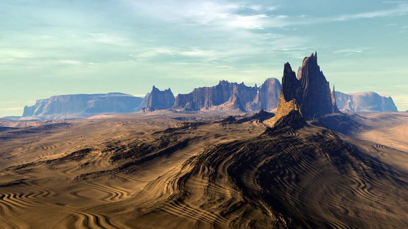 Alien Desert Landscape — Brown, Desolate