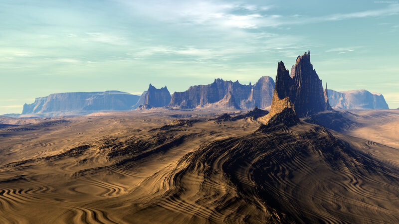 Alien Desert Landscape — Brown, Dramatic